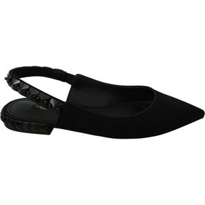 Zwarte Flats Slingback Charmeuse schoenen