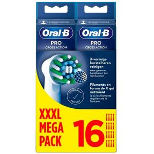 Oral-B - Cross Action - Opzetborstels - 4 Stuks - Geschikt voor Diverse Modellen