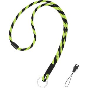 Nekband met veiligheidssluiting voor sleutels en mobiele telefoons neon groen
