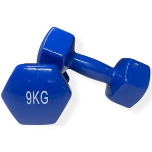 Padisport Dumbell Vinyl - Dumbells 9 Kg - Halter - Gewichten Set Halters - Gewichten 9 Kg - Gewichten