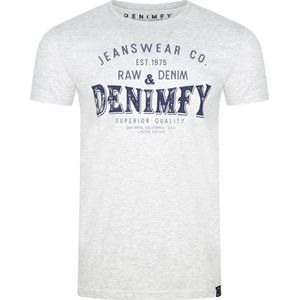 DENIMFY Heren T-Shirt DFNuri regular fit Grijs M Ronde Hals Volwassenen