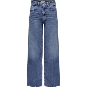 Only Jeans Onlmadison Blush Hw Wide Dnm Cro372 15282980 Medium Blue Demim Dames Maat - W25 X L30