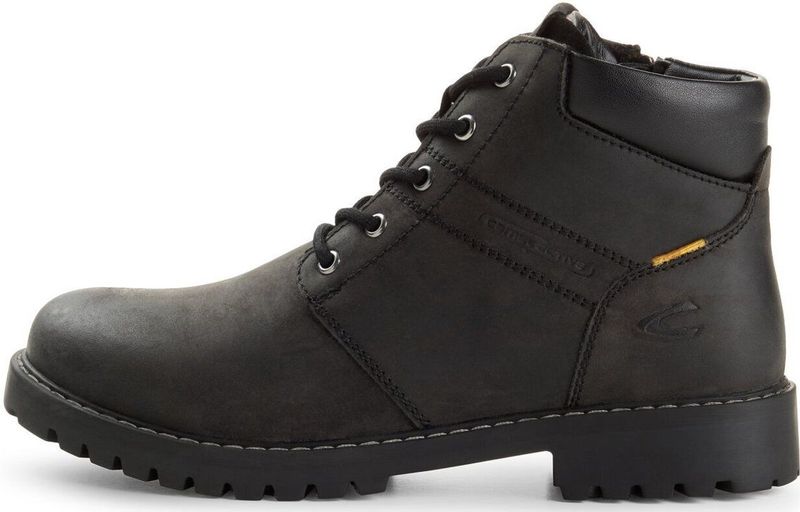 Camel Active - Winterlaarzen - Zwart - Leer - Met Vetersluiting en Ritssluiting