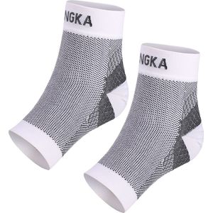 KANGKA® Enkelbrace Maat L/XL - Compressie Enkelsokken - Achillespees Bandage - Compressie Sok Achillespees - Wit