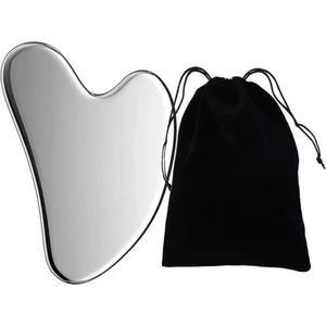 Gua Sha Tool - Chirurgisch staal metaal - Stainless Steel - 8,5CM - onbreekbaar - Gua Sha steen - Tegen Acne - Huidverslapping - huidveroudering - bloedcirculatie