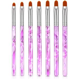 7 Roze penselen voor Gel, Acryl & Polygel en glitter - Nagel kwasten - Nail art brush