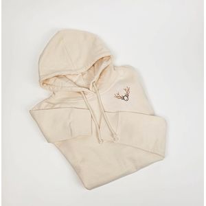 Kersttrui - Rendier - Kersttrui heren - Kerstcadeau - Wintertrui - Hoodie heren - Mr Reindeer - Ecru M