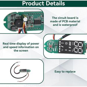Inovra - Dashboard voor Elektrische Step 8.5-10 Inch met Bluetooth - Elektrische Step Onderdelen met Data Display - PCB . - Buitenspeelvoertuigaccessoire