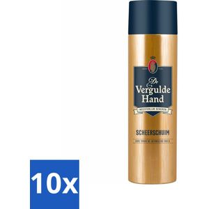 10 x Vergulde Hand Scheerschuim 250 ml - Scheercrème - Gevoelige Huid - Scheerbehandeling - De Vergulde Hand