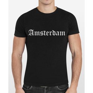 Shirt - Amsterdam T-shirt - cadeau | Grappige shirt | shirt met tekst | Ajax | Zwart