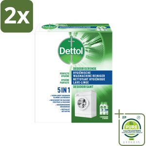 Dettol - Hygiënische Wasmachine Reiniger - 5-in1 Formule - 500ml - Voordeelverpakking - 2 stuks - Wasmachine reiniger - Wasmachine schoonmaken