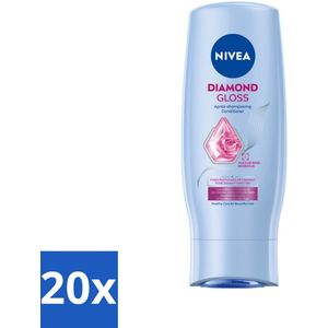 20 x NIVEA - Diamantglans Conditioner - Crèmespoeling - Voor Glans - 200 ml - Dof Haar - Futloos Haar - Zachter Haar - Soepeler Haar - Beter Doorkambaar