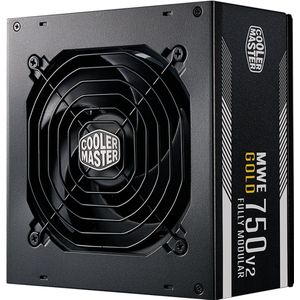 Cooler Master MWE Gold 750 V2 ATX 3.1 - Voeding ATX12V 3.1 - 80 Plus Gold - 750 Watt - Modulair - 100-240V - Actieve PFC - 120mm HDB Fan - zwart