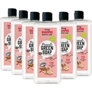 Marcel's Green Soap - Caring Shampoo - Argan & Oudh - 6 x 300ml - Vegan - 100% Gerecycled Plastic