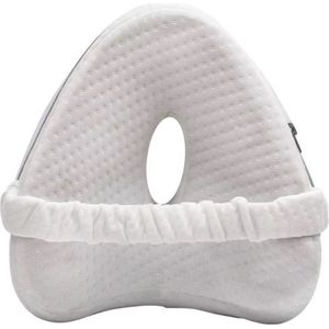 Stemap® Kniekussen Voor in Bed | Orthopedisch Kniekussens | Houding Correctie | Zijslapers | Zijslaapkussen met Band | Rugklachten | Wit