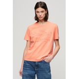 Superdry - T-shirt - Dames - Met Reliëfopdruk - Relaxte Pasvorm