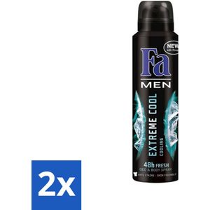 Fa Men - Extreme Cool - Deodorant Spray - Coolend - 150 ml - Voordeelverpakking - 2 stuks