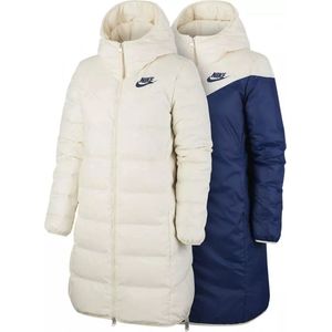 Nike Winterjas Lang - Vrouwen - Blauw / Wit - Maat L - Dubbelzijdig Te Dragen