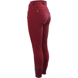 La Valencio Paardrijbroek La Valencio Lvwilhelmina Full Grip Donkerrood - 34