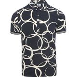 Blue Industry - Jersey Poloshirt Print Navy - Modern-fit - Heren Poloshirt Maat M