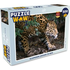 Puzzel Sluipende jaguar in bos - Legpuzzel - Puzzel 500 stukjes