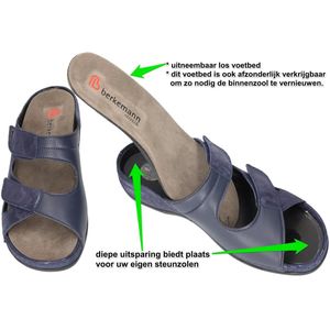 Berkemann -Dames - blauw donker - slippers & muiltjes - maat 42.5