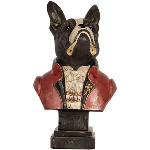 Clayre & Eef Decoratie Beeld Hond 15x12x26 cm Zwart Kunststof