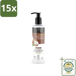 15 x Organic Shop - Coconut & Shea Conditioner - Verzorgend en Voedend - 280 ml - Grootverpakking - Haarverzorging - Hydratatie - Droog Haar - Beschadigd Haar - Pluizig Haar