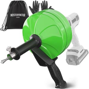 MEISTERFAKTUR - Pijpreinigingsspiraal - 15 m - Met Booropzetstuk - Voor Buisreiniging