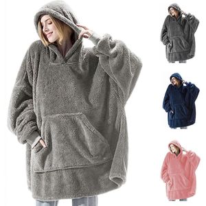 Geweo Snuggle Hoodie - Badjas en Capuchon - Black Friday - Badstof - One Size - Grijs