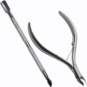 Professionele Nagelriem Knipper van Roestvrij Staal - Cuticle Set met Remover en Nipper - Nagelriemtang voor Manicure en Pedicure - Nagelriem Snijder - Nagelriem Schaar