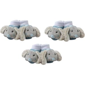 Konijntje - slippers - pantoffels - blauw - set van 3 paar