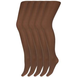 Gekleurde panty’s | Micro | 60 Denier | Merk: Marianne | Maat: S t/m XXL | Kleur: Bruin | 5 Paar