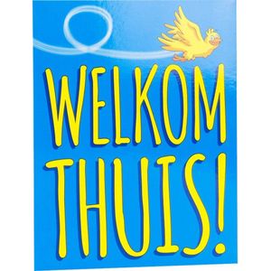 wenskaart Welkom thuis! 16 x 12,5 cm blauw