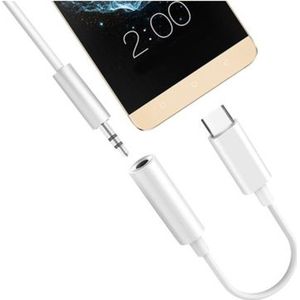 USB C naar 3.5mm Jack | USB C naar Aux kabel - Headphone koppelen - Audio Koppelstuk - Plug & Play! Wit 96481