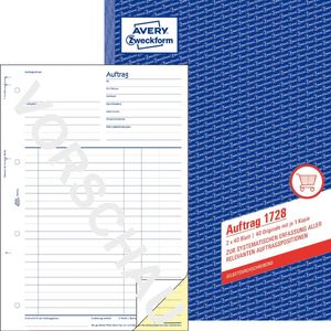 Orderboek voor aankoop en verkoop, Formaat: DIN A4, Beschrijving: Order, 1e en 2e blad bedrukt, Zelfkopiërend