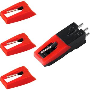 Platenspelernaald en Cartridge met 3 Diamanten Stylus - Universeel Vervanging voor Vinyl Platenspeler - Naaldstift voor LP-Fonograaf