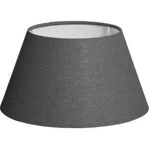 Lucy's Living Lampenkap Textiel - grijs - Ø30 x H 17 cm - verlichting - lamp onderdelen - wonen - tafellamp