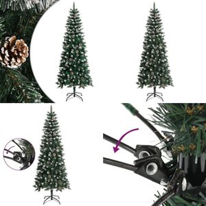 vidaXL Kunstkerstboom met standaard 210 cm PVC groen - Kerstboom - Kerstbomen - Kunstkerstboom - Kunstboom