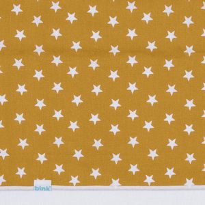 BINK Bedding Ledikantlaken Stars Oker 100 x 150 cm - laken voor ledikant - lakentje - babylaken - sterren - okergeel - geel