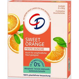 CD Naturkraft Sweet Orange douche bar 2 x 50 gram (100 gram) - Showerbar - Vaste douchegel blokken - Zoete sinaasappel douchecrème - Douche bar - 100% plasticvrije verpakking - Sinaasappelgeur - Vegan