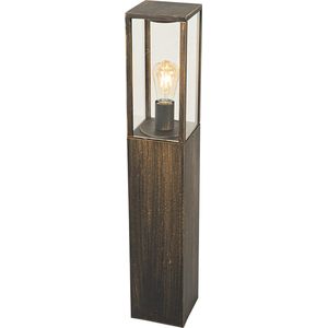QAZQA charlois - Industriele Staande Buitenlamp | Staande Lamp voor buiten - 1 lichts - H 80 cm - Goud/messing - Industrieel - Buitenverlichting