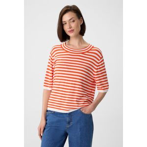 comma - Strickpullover - Gestreept - Boxy Fit - Korte Mouwen