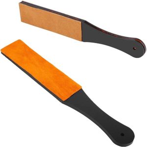 Slijpsteen van leer - Dubbele maat - PU-leer - Weekmaker - Scheermes - Riem - Polijstgereedschap voor lederslijper - Recht scheermes