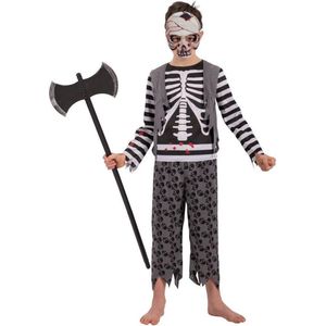 Carnival Toys Verkleedpak Skeleton Jongens Grijs Maat 148