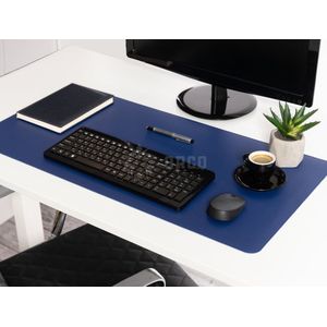 Bureau mat - Bureau Onderlegger - Bureau Organiser - Deskmat - Hoogwaardig Kunstleer - 80 x 40 cm - Blauw