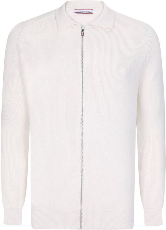Felix Hardy Vest Met Rits - Cardigan - 100% Katoen Heren Ecru - 2Xl