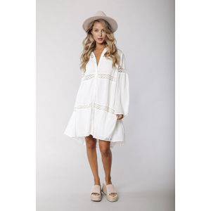 Colourful Rebel - Jalie Tape Mini Shirt Jurk - A-lijn - Katoen