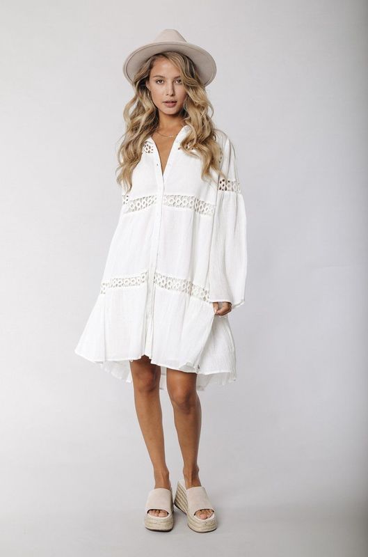 Colourful Rebel - Jalie Tape Mini Shirt Jurk - A-lijn - Katoen