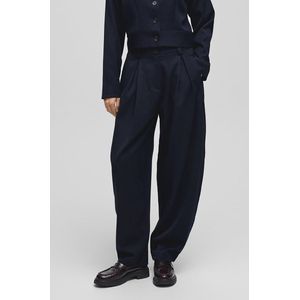 MSCH COPENHAGEN - Bandplooibroek - Donkerblauw - Baggy - Gerecycled Materiaal